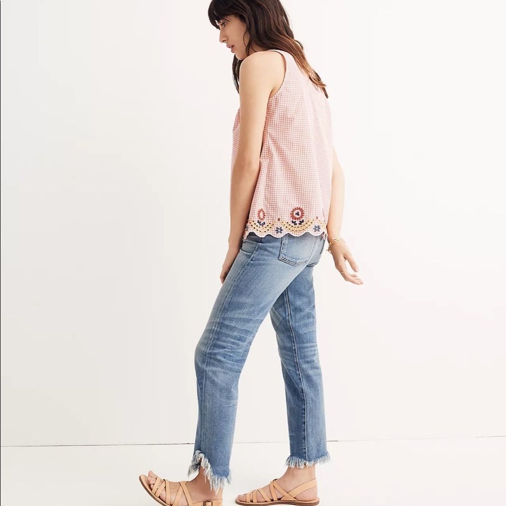 Embroidered Gingham Tank Top - Picture 8 of 8